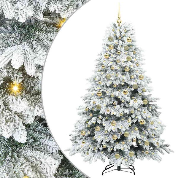 Tekojoulukuusi 300 LED-valoilla Valkoinen 180 cm PE ja PVC