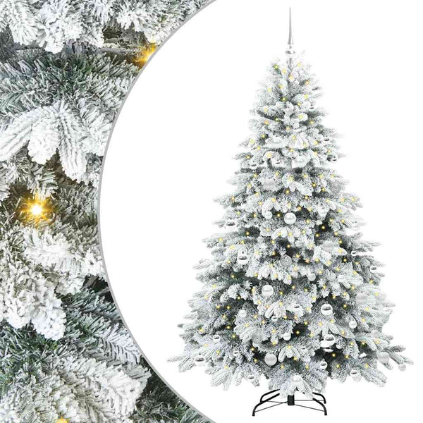 Tekojoulukuusi 300 LED-valoilla Valkoinen 180 cm PE ja PVC