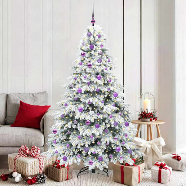 Tekojoulukuusi 300 LED-valoilla Valkoinen 180 cm PE ja PVC