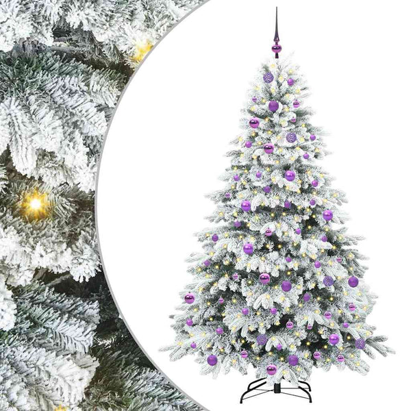Tekojoulukuusi 300 LED-valoilla Valkoinen 180 cm PE ja PVC
