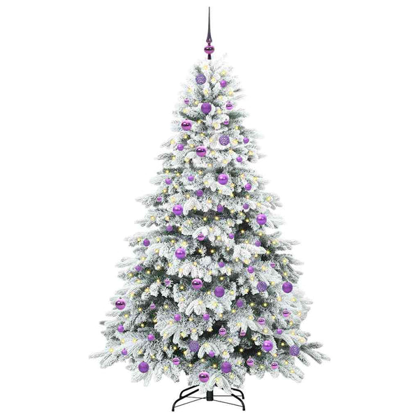 Tekojoulukuusi 300 LED-valoilla Valkoinen 180 cm PE ja PVC