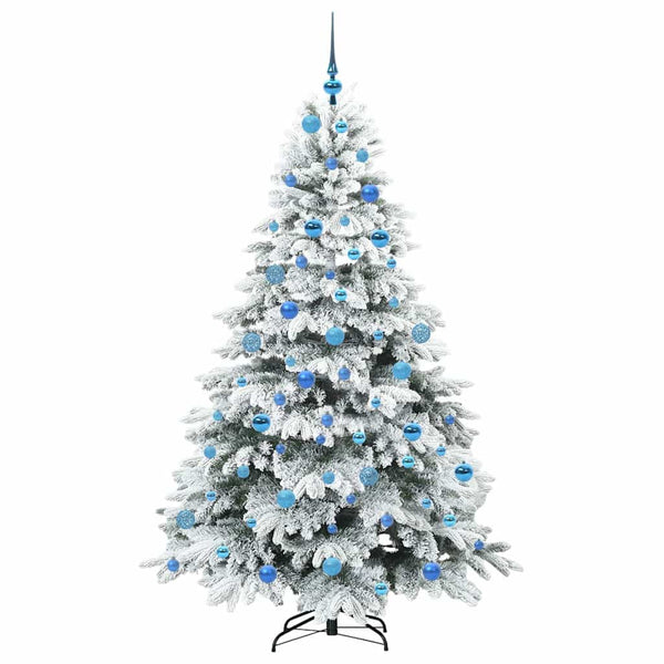 Tekojoulukuusi 300 LED-valoilla Valkoinen 180 cm PE ja PVC