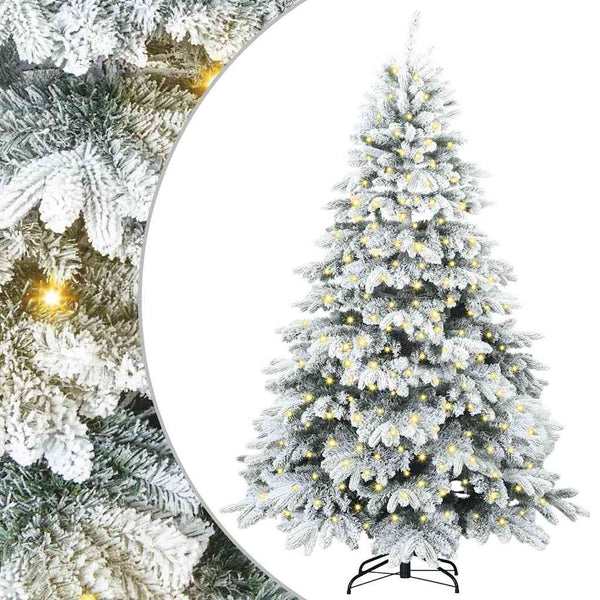 Tekojoulukuusi 300 LED-valoilla Valkoinen 210 cm PE ja PVC