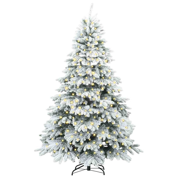 Tekojoulukuusi 300 LED-valoilla Valkoinen 210 cm PE ja PVC