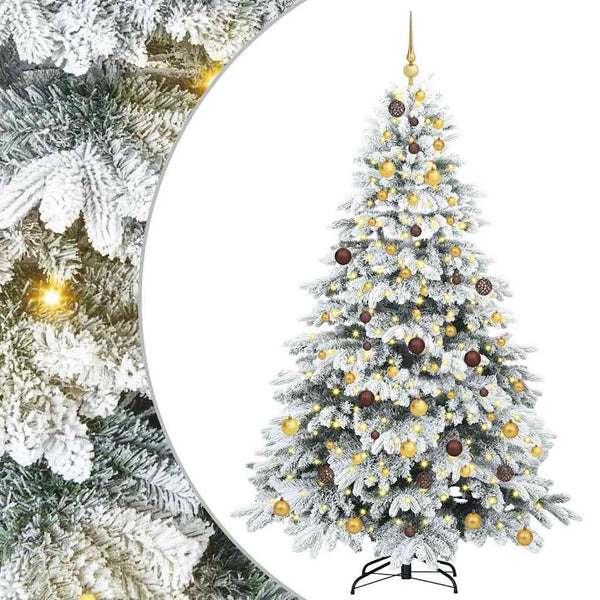 Tekojoulukuusi 300 LED-valoilla Valkoinen 210 cm PE ja PVC