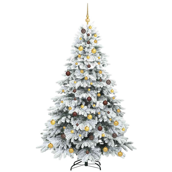 Tekojoulukuusi 300 LED-valoilla Valkoinen 210 cm PE ja PVC