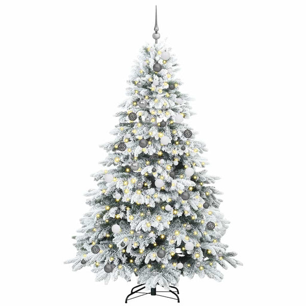 Tekojoulukuusi 300 LED-valoilla Valkoinen 210 cm PE ja PVC