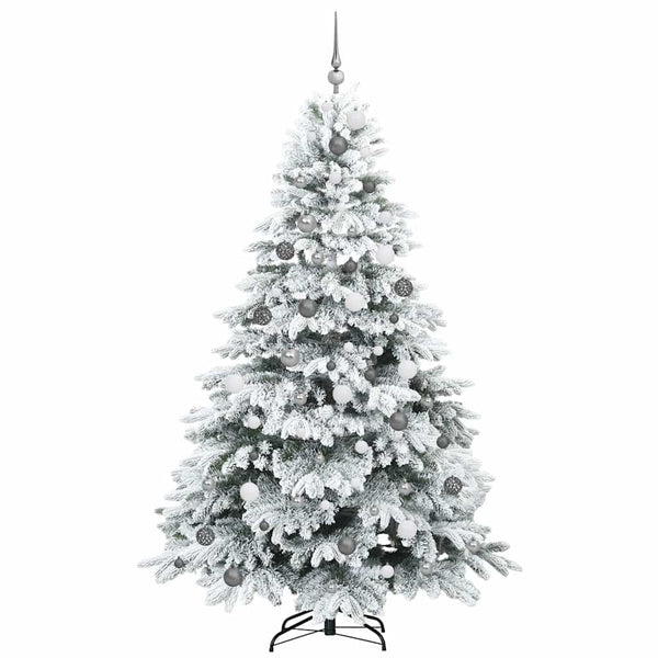 Tekojoulukuusi 300 LED-valoilla Valkoinen 210 cm PE ja PVC