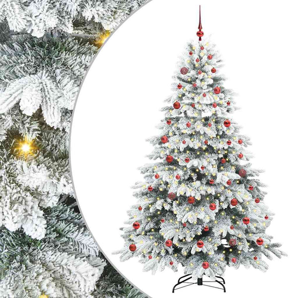 Tekojoulukuusi 300 LED-valoilla Valkoinen 210 cm PE ja PVC