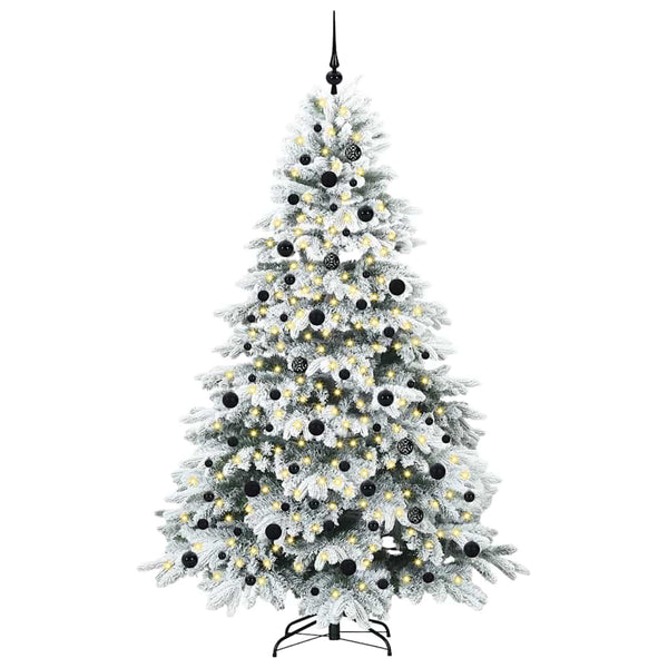 Tekojoulukuusi 300 LED-valoilla Valkoinen 210 cm PE ja PVC