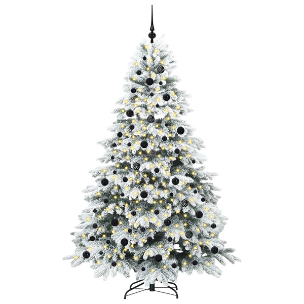 Tekojoulukuusi 300 LED-valoilla Valkoinen 210 cm PE ja PVC