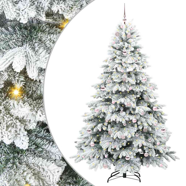 Tekojoulukuusi 300 LED-valoilla Valkoinen 210 cm PE ja PVC