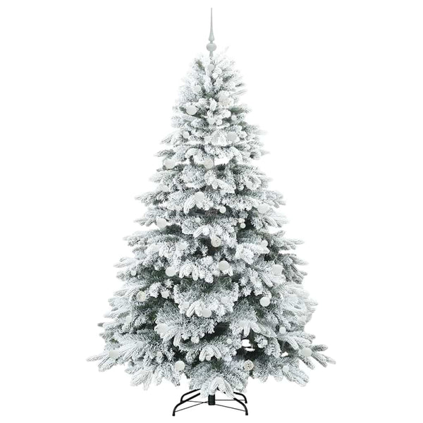 Tekojoulukuusi 300 LED-valoilla Valkoinen 210 cm PE ja PVC