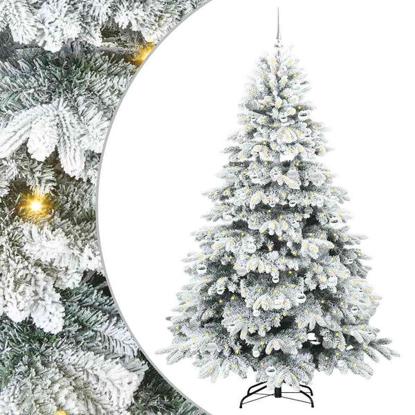 Tekojoulukuusi 300 LED-valoilla Valkoinen 210 cm PE ja PVC