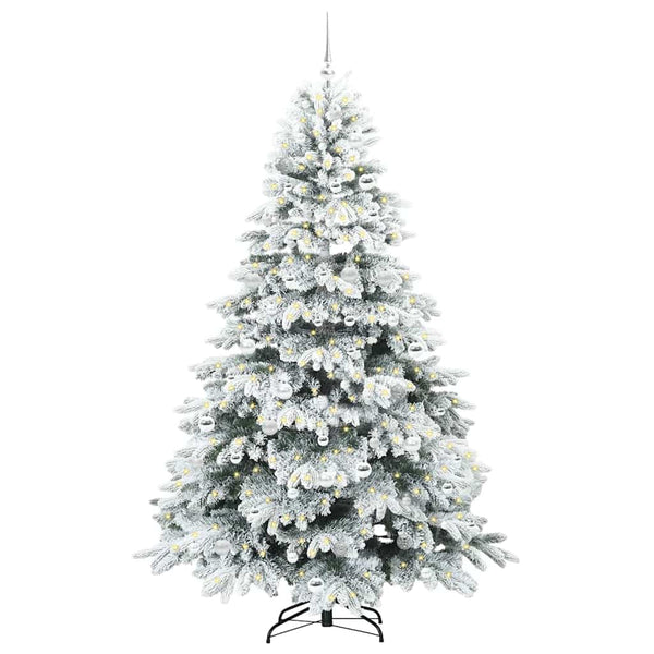 Tekojoulukuusi 300 LED-valoilla Valkoinen 210 cm PE ja PVC