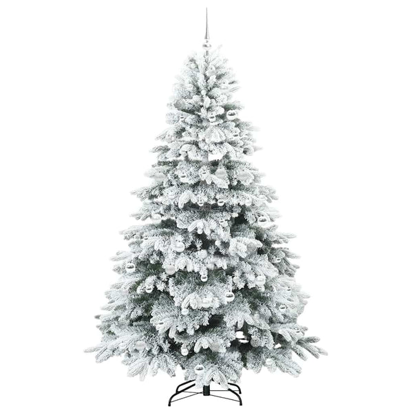 Tekojoulukuusi 300 LED-valoilla Valkoinen 210 cm PE ja PVC