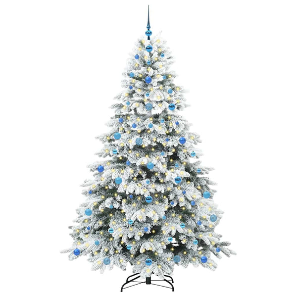 Tekojoulukuusi 300 LED-valoilla Valkoinen 210 cm PE ja PVC