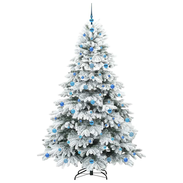 Tekojoulukuusi 300 LED-valoilla Valkoinen 210 cm PE ja PVC