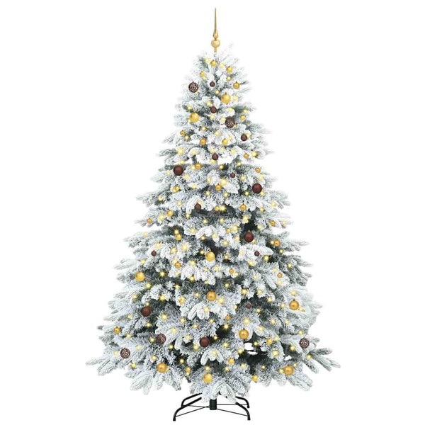 Tekojoulukuusi 300 LED-valoilla Valkoinen 240 cm PE ja PVC