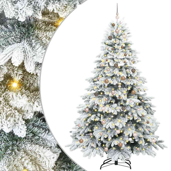 Tekojoulukuusi 300 LED-valoilla Valkoinen 240 cm PE ja PVC