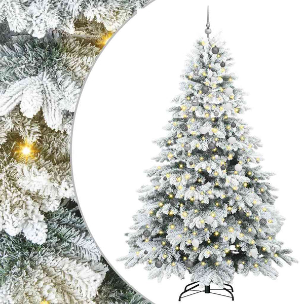 Tekojoulukuusi 300 LED-valoilla Valkoinen 240 cm PE ja PVC