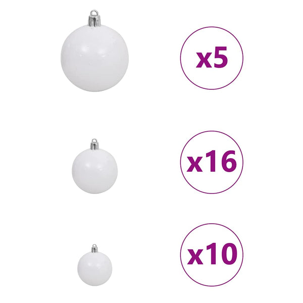 Tekojoulukuusi 300 LED-valoilla Valkoinen 240 cm PE ja PVC