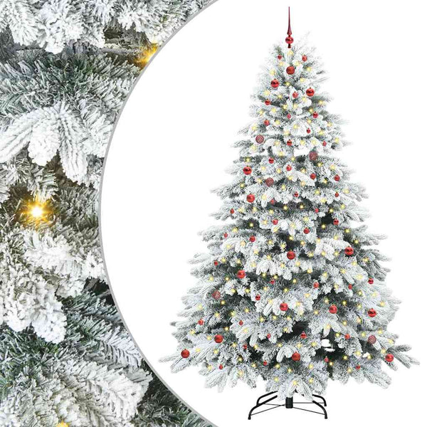 Tekojoulukuusi 300 LED-valoilla Valkoinen 240 cm PE ja PVC