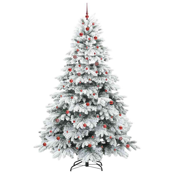 Tekojoulukuusi 300 LED-valoilla Valkoinen 240 cm PE ja PVC