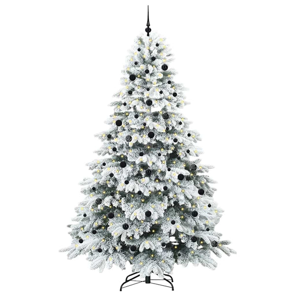 Tekojoulukuusi 300 LED-valoilla Valkoinen 240 cm PE ja PVC