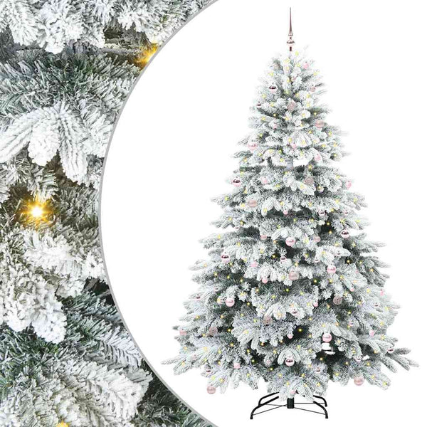 Tekojoulukuusi 300 LED-valoilla Valkoinen 240 cm PE ja PVC
