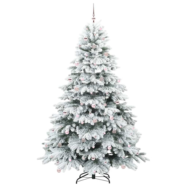 Tekojoulukuusi 300 LED-valoilla Valkoinen 240 cm PE ja PVC