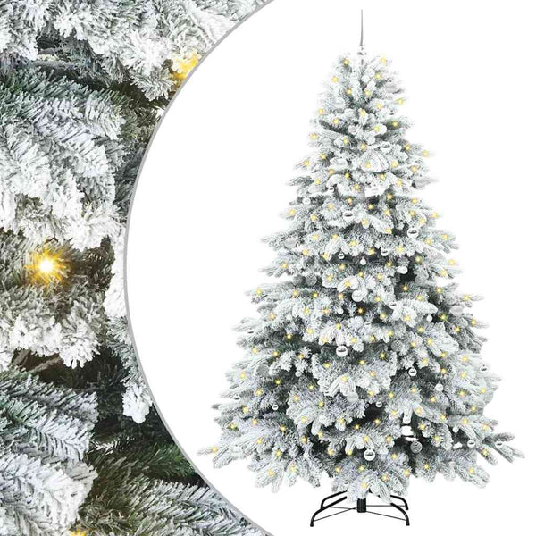Tekojoulukuusi 300 LED-valoilla Valkoinen 240 cm PE ja PVC