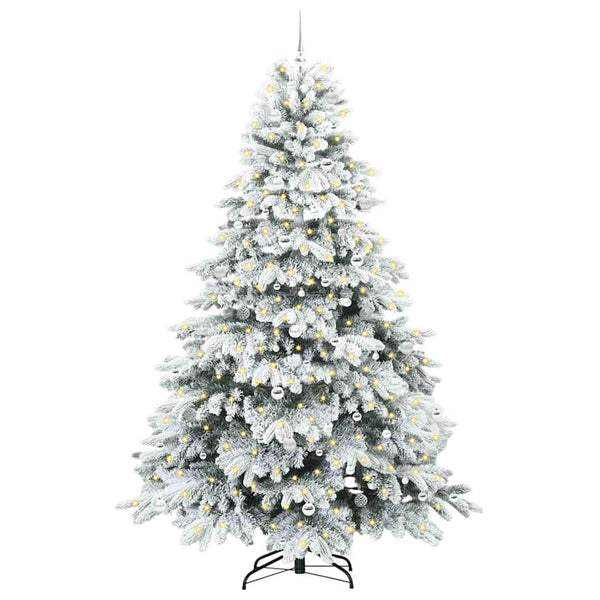 Tekojoulukuusi 300 LED-valoilla Valkoinen 240 cm PE ja PVC