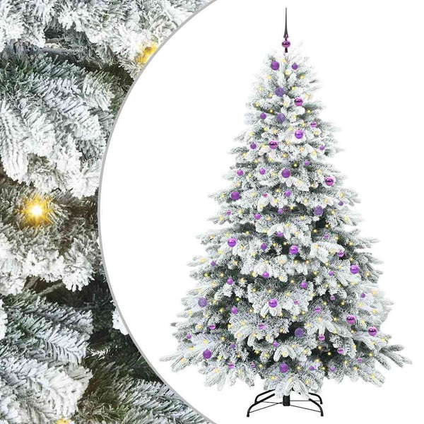 Tekojoulukuusi 300 LED-valoilla Valkoinen 240 cm PE ja PVC