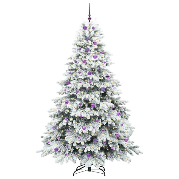 Tekojoulukuusi 300 LED-valoilla Valkoinen 240 cm PE ja PVC