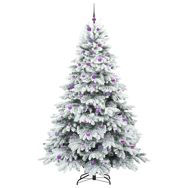 Tekojoulukuusi 300 LED-valoilla Valkoinen 240 cm PE ja PVC