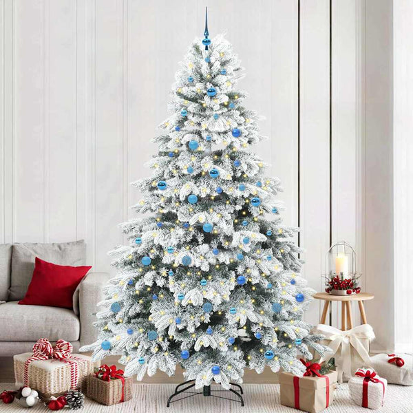 Tekojoulukuusi 300 LED-valoilla Valkoinen 240 cm PE ja PVC