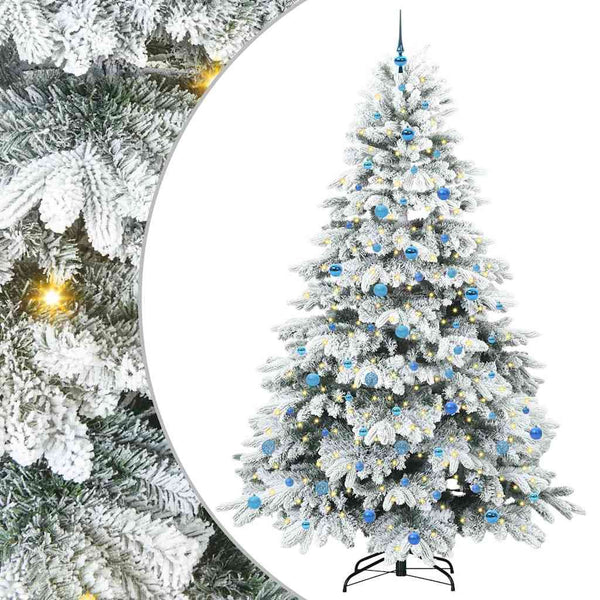 Tekojoulukuusi 300 LED-valoilla Valkoinen 240 cm PE ja PVC