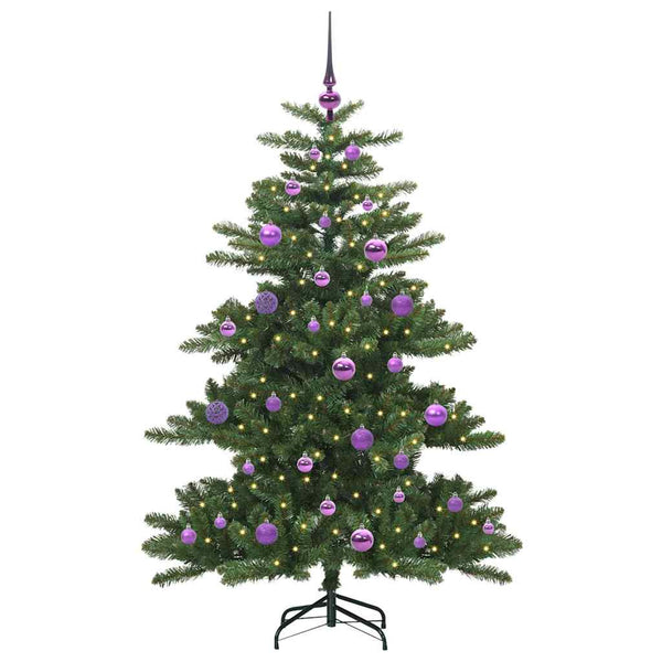 Salkomallinen tekoinen joulukuusi Vihreä 150 cm PVC ja teräs