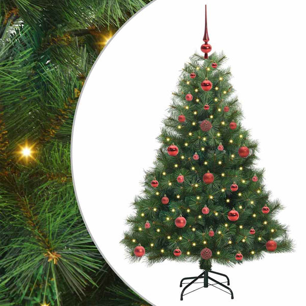 Tekojoulukuusi 150 LED-valoilla Vihreä 120 cm PE ja PVC