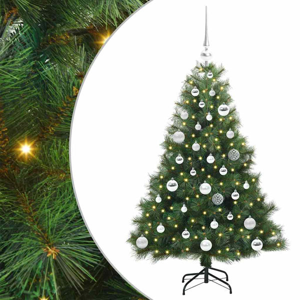 Tekojoulukuusi 150 LED-valoilla Vihreä 120 cm PE ja PVC
