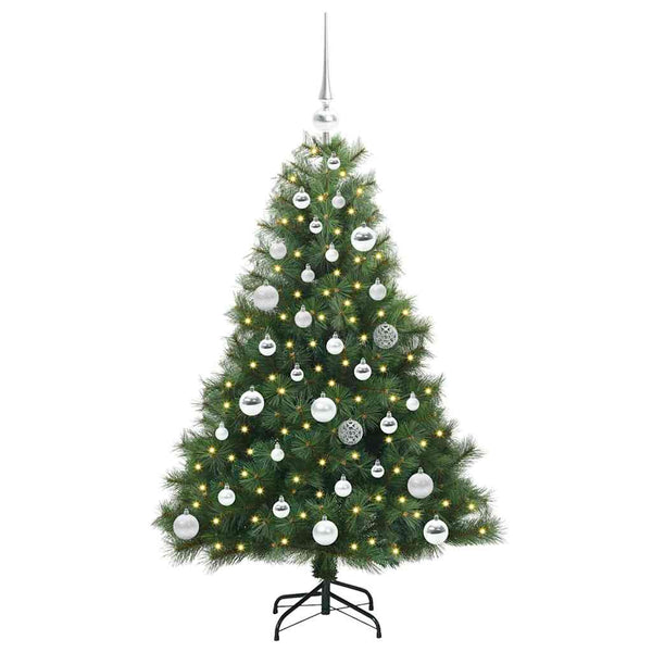 Tekojoulukuusi 150 LED-valoilla Vihreä 120 cm PE ja PVC