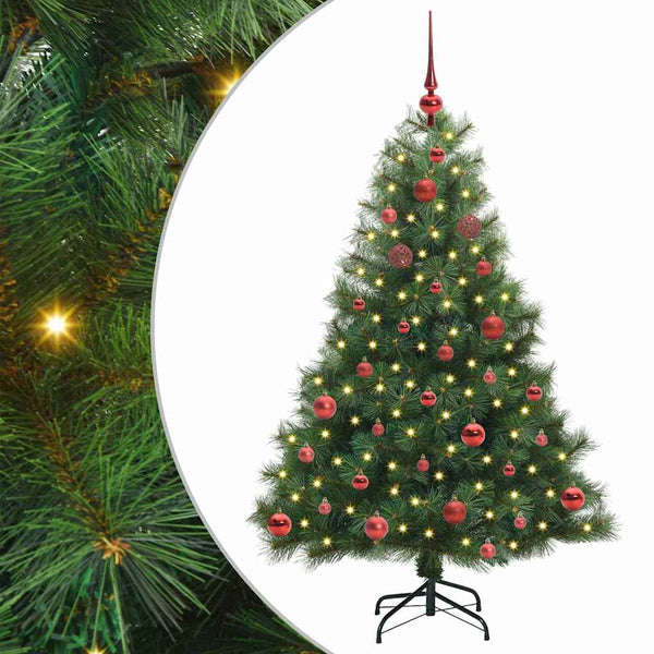 Tekojoulukuusi 150 LED-valoilla Vihreä 150 cm PE ja PVC