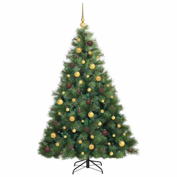 Tekojoulukuusi 300 LED-valoilla Vihreä 180 cm PE ja PVC
