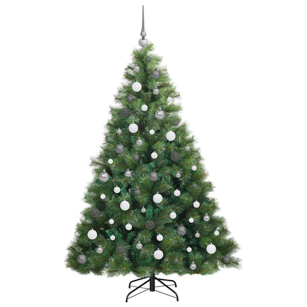 Tekojoulukuusi 300 LED-valoilla Vihreä 180 cm PE ja PVC