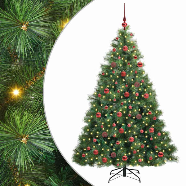 Tekojoulukuusi 300 LED-valoilla Vihreä 180 cm PE ja PVC