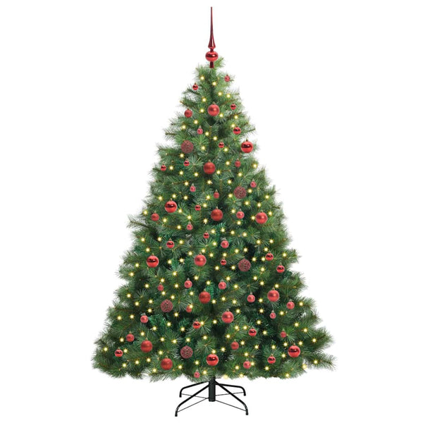 Tekojoulukuusi 300 LED-valoilla Vihreä 180 cm PE ja PVC