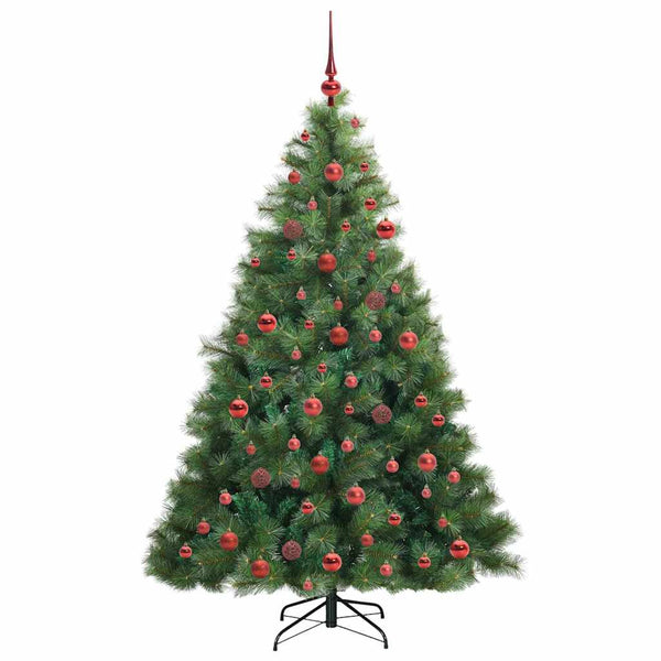 Tekojoulukuusi 300 LED-valoilla Vihreä 180 cm PE ja PVC
