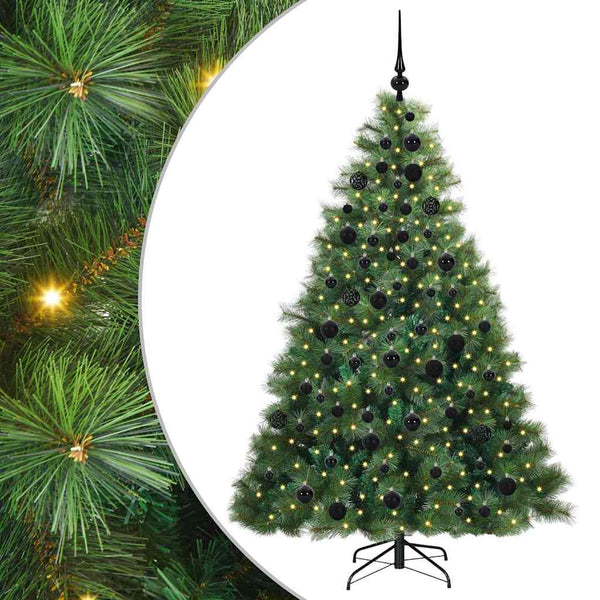 Tekojoulukuusi 300 LED-valoilla Vihreä 180 cm PE ja PVC