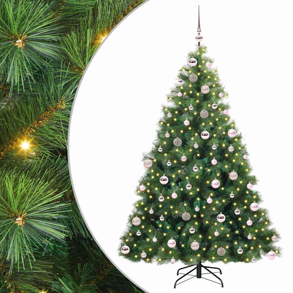Tekojoulukuusi 300 LED-valoilla Vihreä 180 cm PE ja PVC